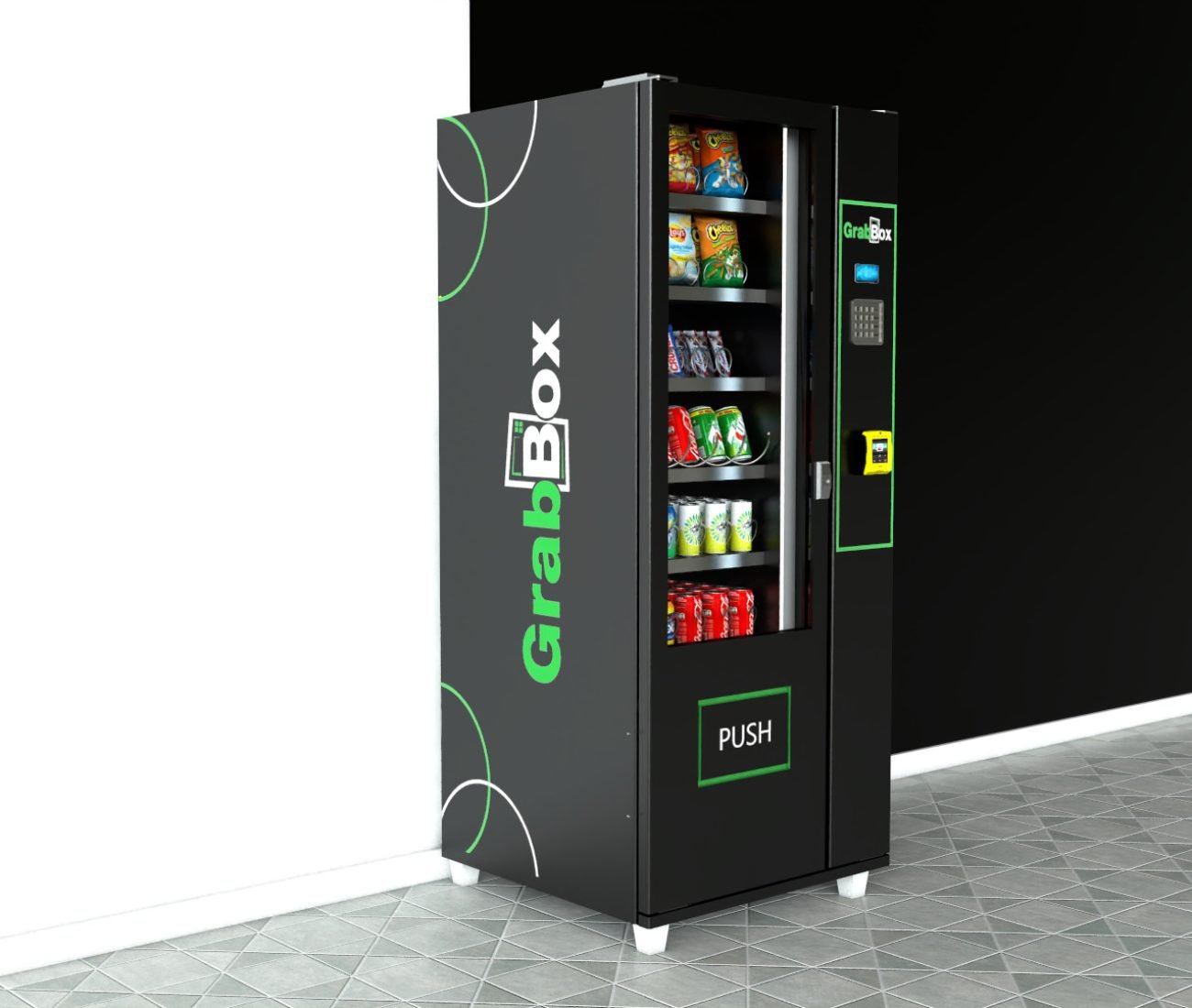 GrabBox vending machine — Australian RCM compliant snack and drink machine